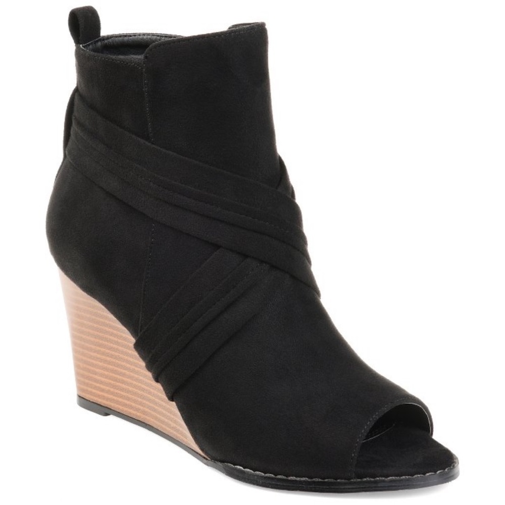 Black Wedge Ankle Boots NWOT